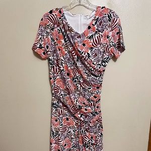 BOSS Printed Ruched Sheath Dress - Size M, NWT